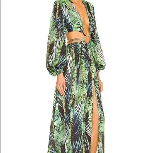Bronx and Banco Jungle Maxi Dress in Green Multi